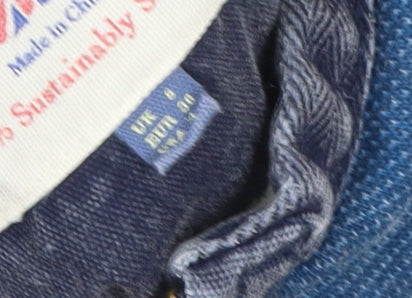 FatFace Women Blue Striped Cotton 1/4 Zip Sweatshirt Size 10