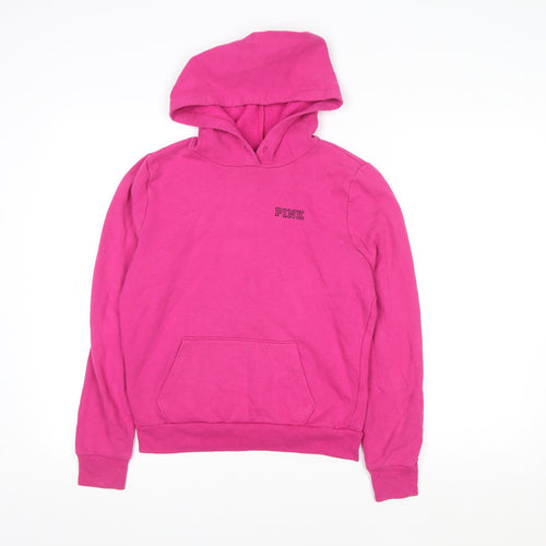 Victoria's Secret Pink Girls XS Pink Pullover Hoodie Fleece Sweatshirt