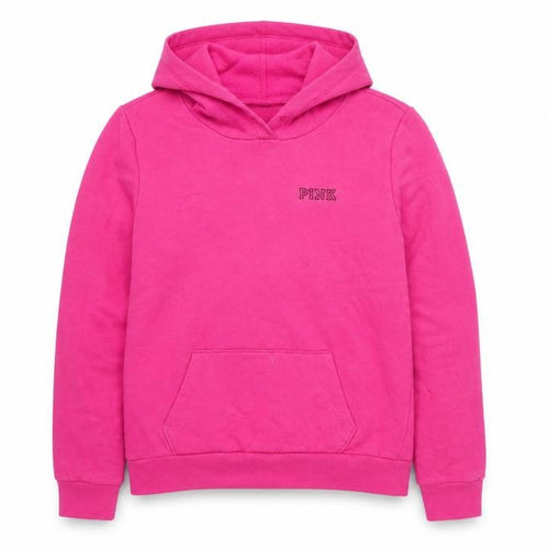 Victoria's Secret Pink Girls XS Pink Pullover Hoodie Fleece Sweatshirt