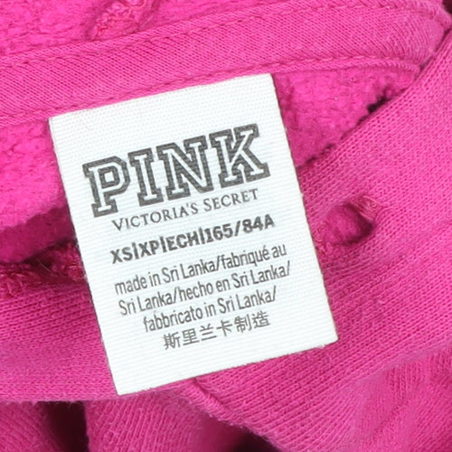 Victoria's Secret Pink Girls XS Pink Pullover Hoodie Fleece Sweatshirt
