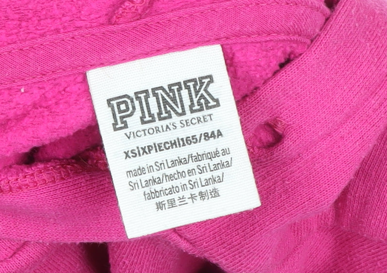 Victoria's Secret Pink Girls XS Pink Pullover Hoodie Fleece Sweatshirt