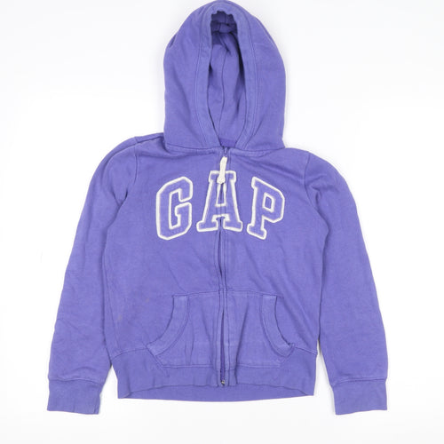 GAP Kids Girls Purple Hooded Full Zip Cotton Blend Jacket 10-11 Years