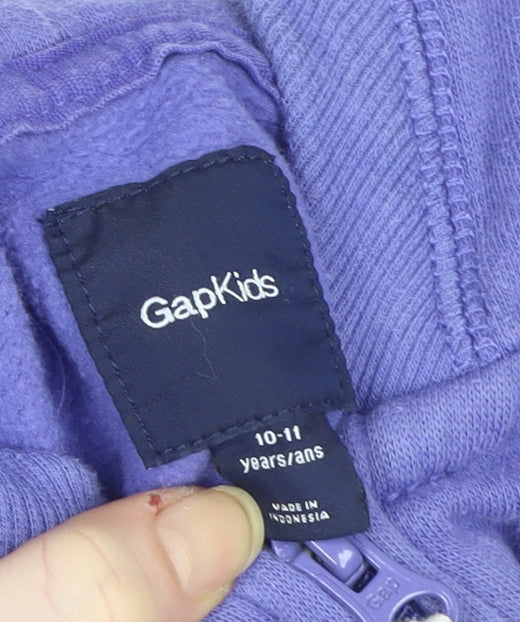 GAP Kids Girls Purple Hooded Full Zip Cotton Blend Jacket 10-11 Years