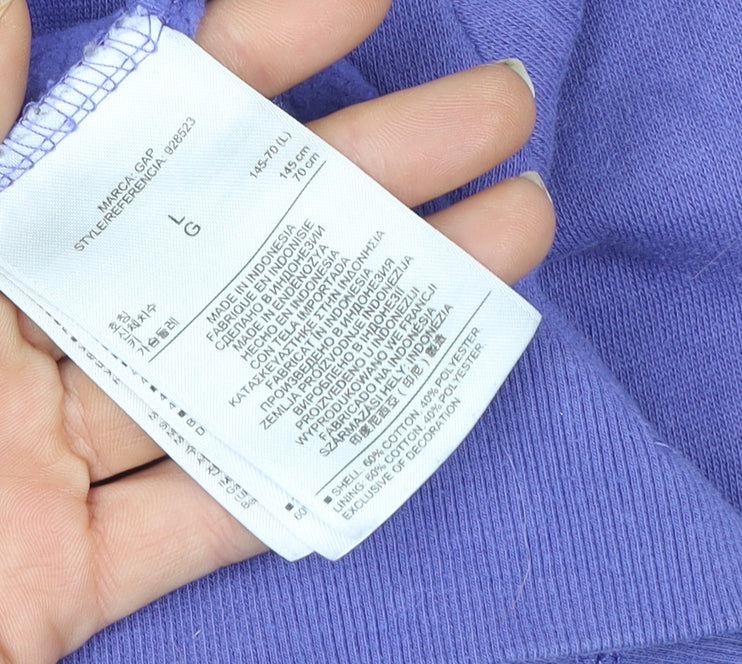 GAP Kids Girls Purple Hooded Full Zip Cotton Blend Jacket 10-11 Years