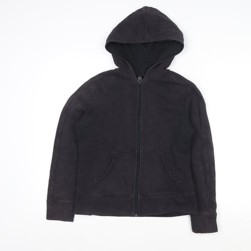 Reebok Men's Black Small Hooded Full Zip Cotton Fleece Jacket