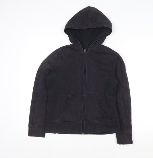 Reebok Men's Black Small Hooded Full Zip Cotton Fleece Jacket