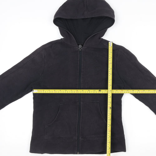 Reebok Men's Black Small Hooded Full Zip Cotton Fleece Jacket