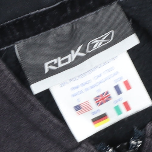 Reebok Men's Black Small Hooded Full Zip Cotton Fleece Jacket