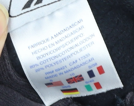 Reebok Men's Black Small Hooded Full Zip Cotton Fleece Jacket