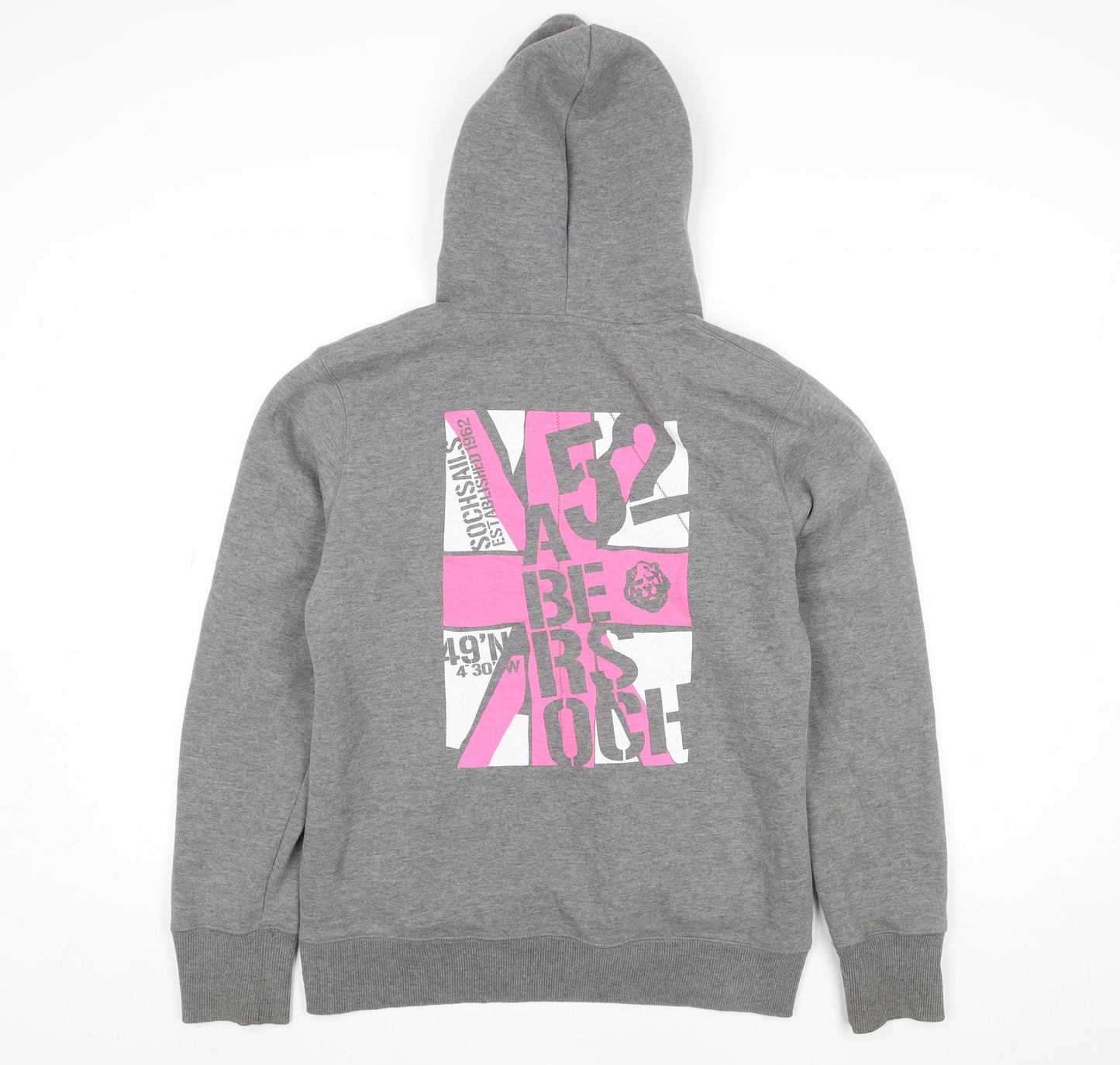 Sohosail Womens Grey Pullover Hoodie Size 14 Graphic Print Casual