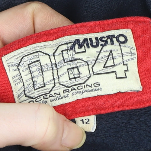 Musto Women's Navy Pullover Hoodie Size 12 Ocean Outfitters Print