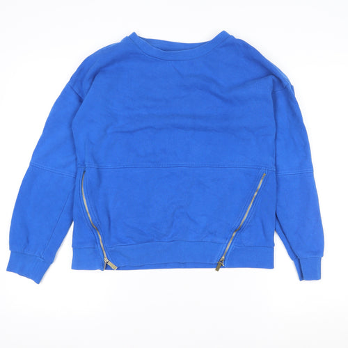 Next Women's Blue Small Pullover Sweatshirt with Side Zips