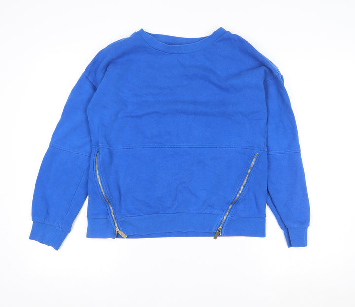 Next Women's Blue Small Pullover Sweatshirt with Side Zips