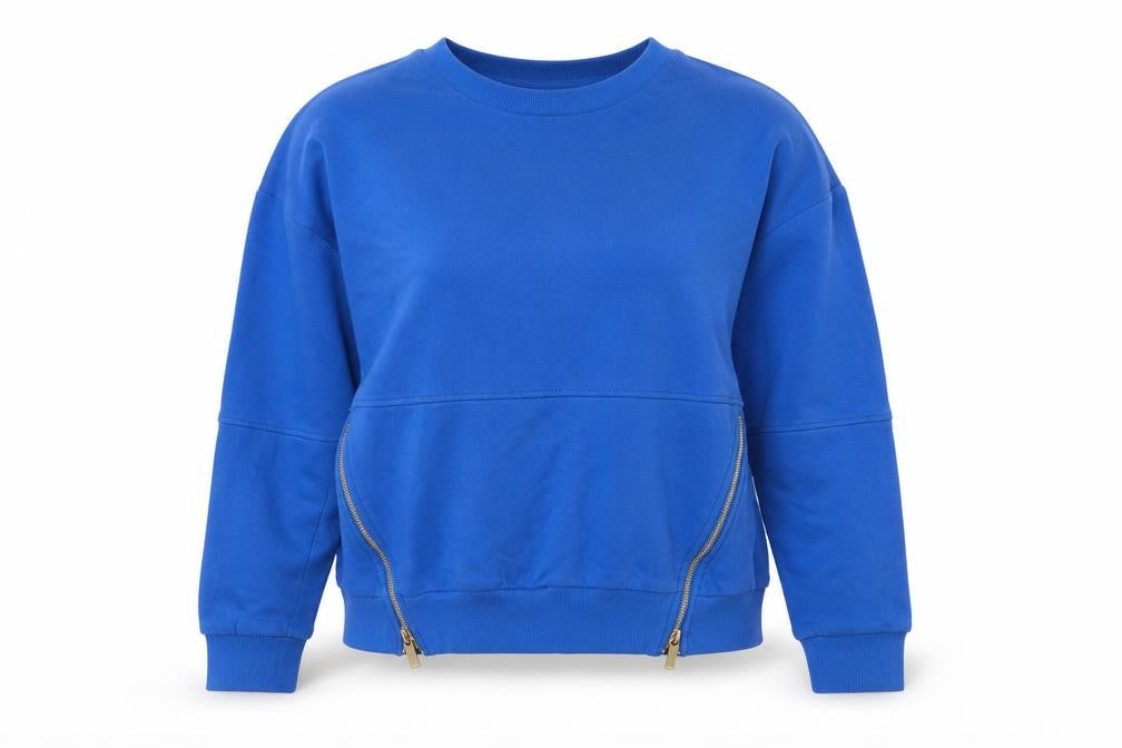 Next Women's Blue Small Pullover Sweatshirt with Side Zips