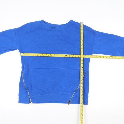 Next Women's Blue Small Pullover Sweatshirt with Side Zips