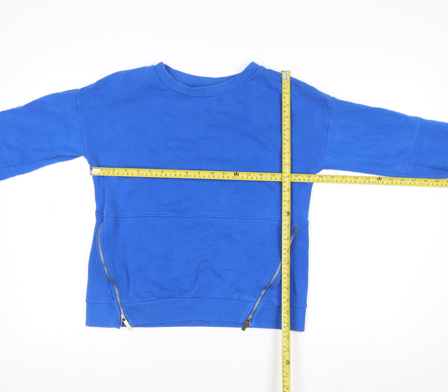 Next Women's Blue Small Pullover Sweatshirt with Side Zips