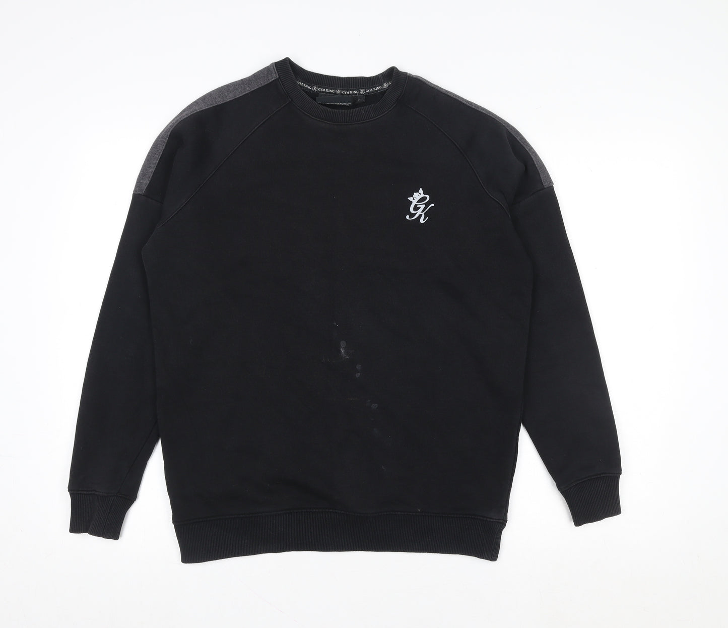 Gym King Men's Black Small Pullover Sweatshirt Logo Fleece