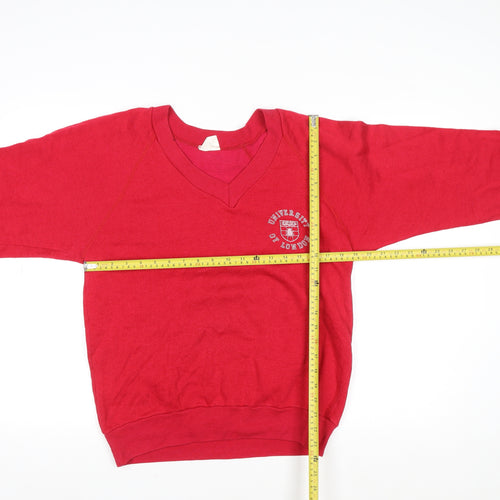 Probert University of London Red V-Neck Womens Sweatshirt Size L
