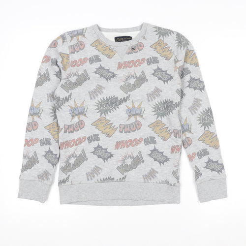 Next Boys Grey Comic Print Pullover Sweatshirt 11 Years Regular Fit