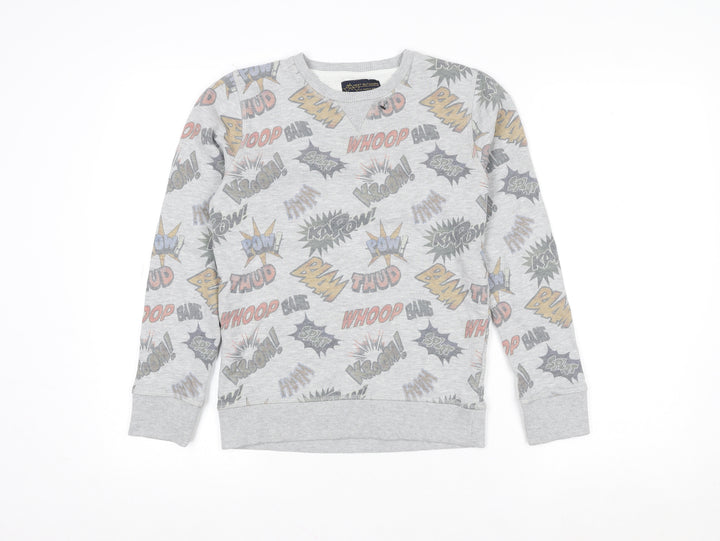 Next Boys Grey Comic Print Pullover Sweatshirt 11 Years Regular Fit