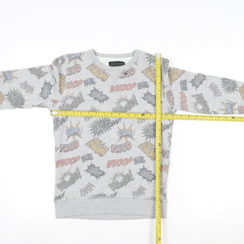Next Boys Grey Comic Print Pullover Sweatshirt 11 Years Regular Fit