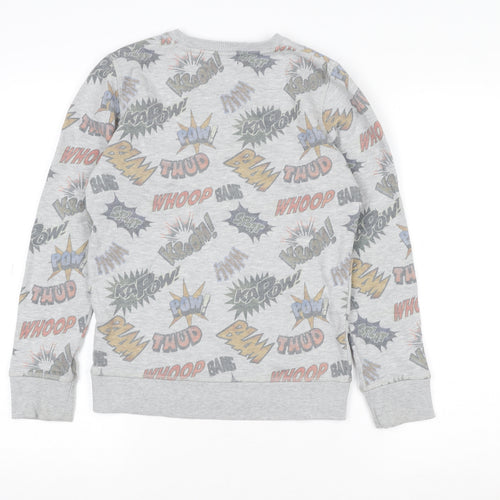 Next Boys Grey Comic Print Pullover Sweatshirt 11 Years Regular Fit