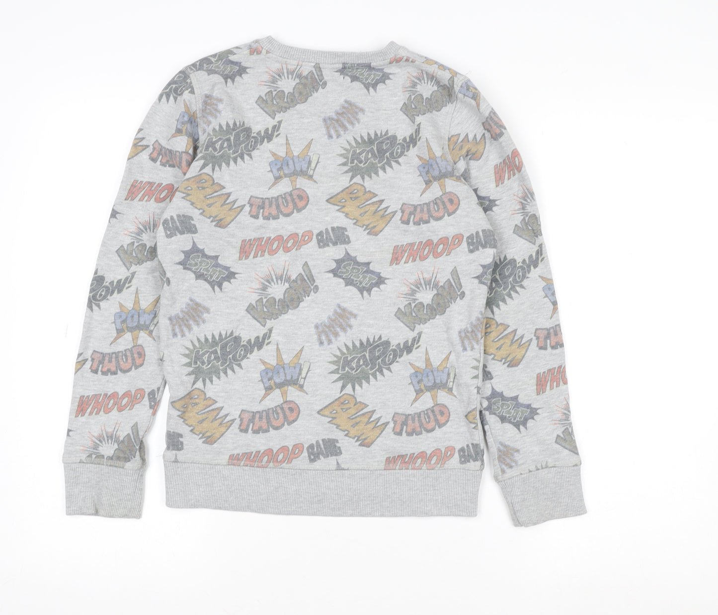 Next Boys Grey Comic Print Pullover Sweatshirt 11 Years Regular Fit