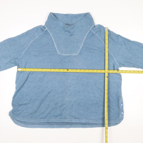 Wrap London Women's Blue Hemp Cotton Pullover Sweatshirt UK20