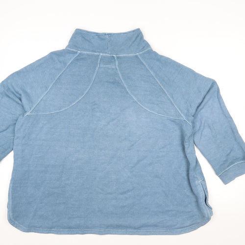 Wrap London Women's Blue Hemp Cotton Pullover Sweatshirt UK20