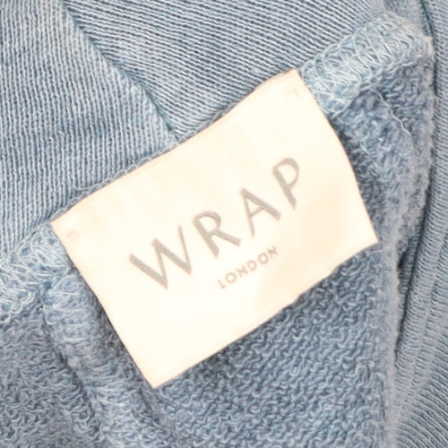 Wrap London Women's Blue Hemp Cotton Pullover Sweatshirt UK20