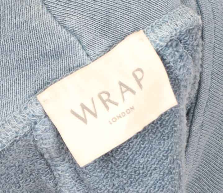 Wrap London Women's Blue Hemp Cotton Pullover Sweatshirt UK20