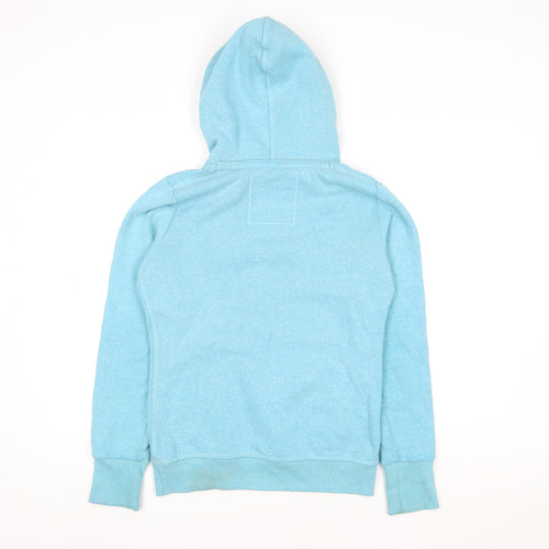Superdry Women Blue Pullover Hoodie Cotton Blend Size S
