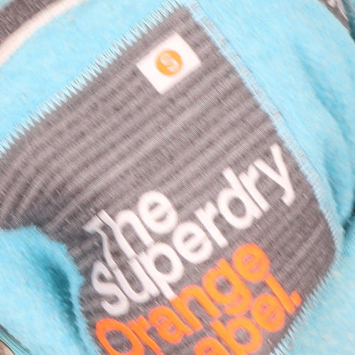 Superdry Women Blue Pullover Hoodie Cotton Blend Size S