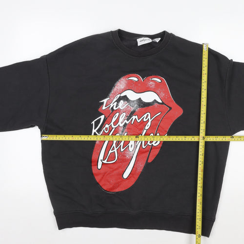 Primark x The Rolling Stones Women's Black Graphic Sweatshirt Size S
