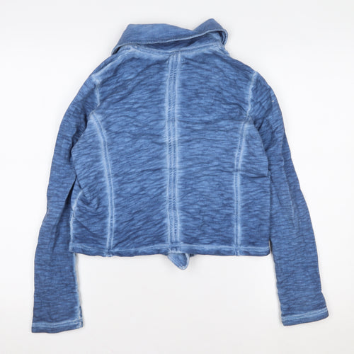 Next Girls Blue Cotton Biker Jacket 14 Years Zip Front Casual Outerwear