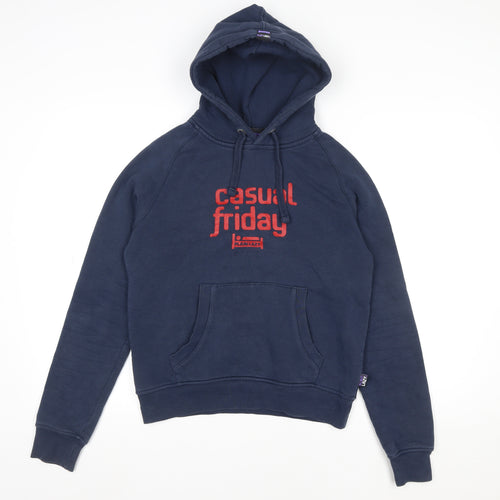 Plain Lazy Men's Blue Pullover Hoodie M Funny Logo Casual Sweatshirt