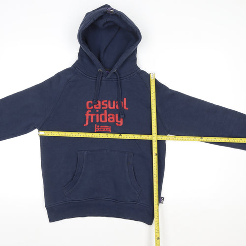 Plain Lazy Men's Blue Pullover Hoodie M Funny Logo Casual Sweatshirt