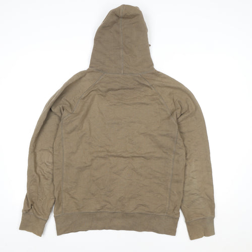 Cust_om Brand Men's Brown Pullover Hoodie M Retro Graphic Print