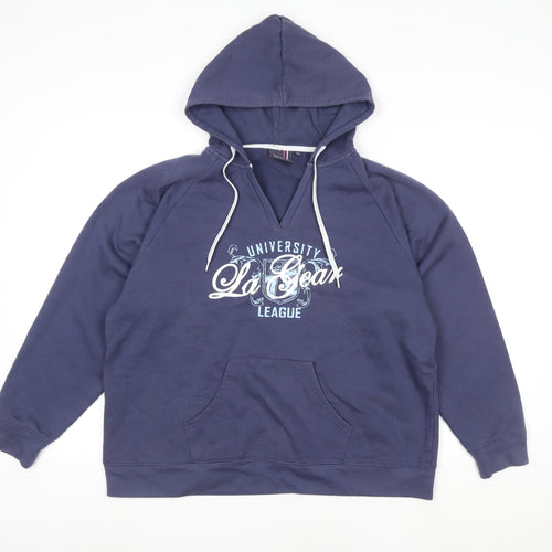 LA Gear Men Blue XL Pullover Hoodie University Sports Fleece