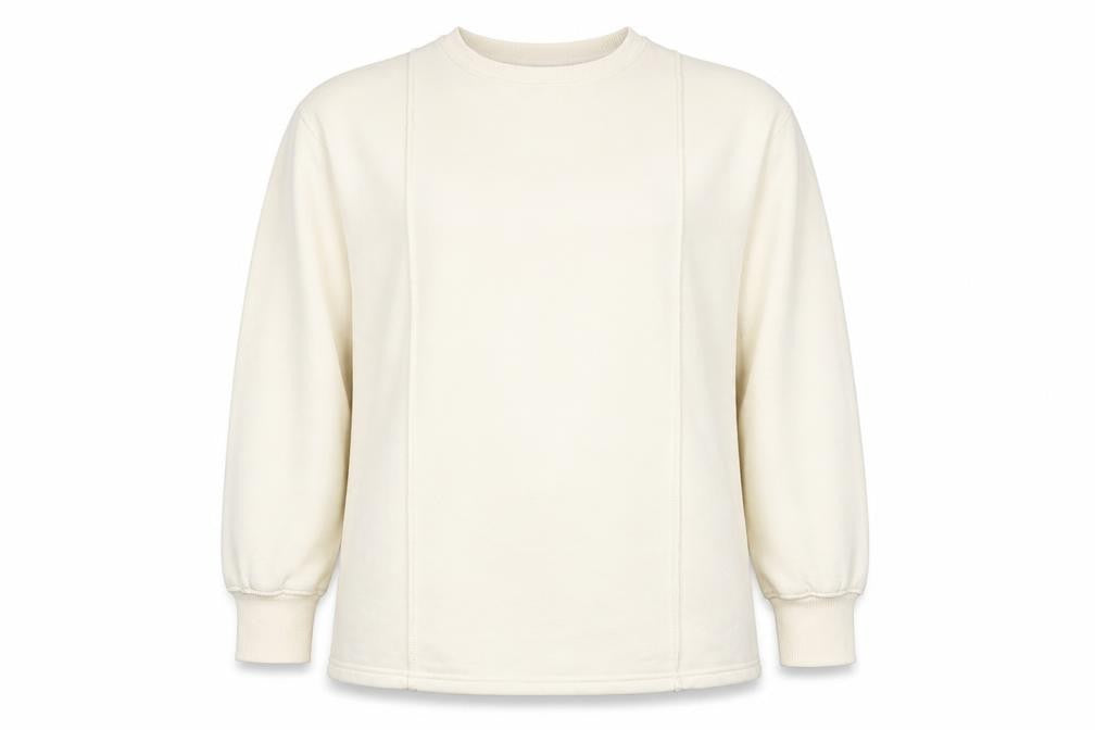 Front view of PRETTYLITTLETHING Women's Beige Long Sleeve Pullover Sweatshirt UK 10