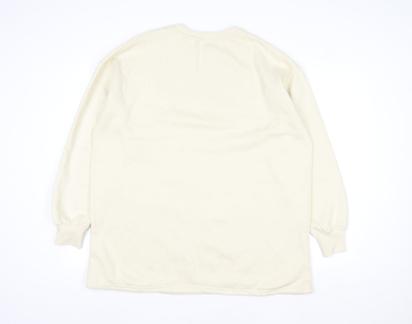 PrettyLittleThing Women's Beige Long Sleeve Pullover Sweatshirt UK 10