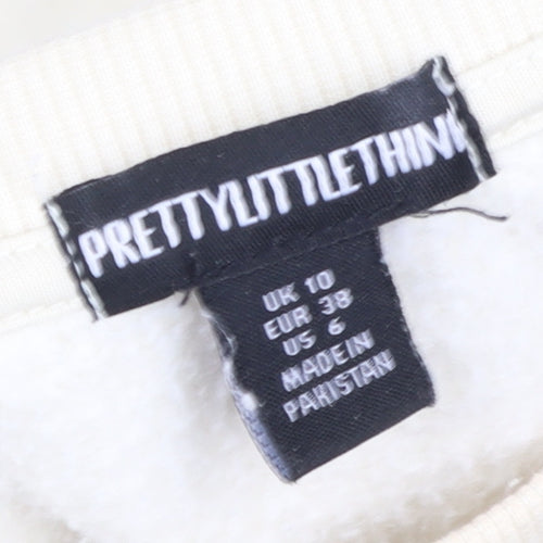 PrettyLittleThing Women's Beige Long Sleeve Pullover Sweatshirt UK 10