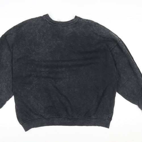 Bershka Women’s Black Mulan Sweatshirt Size S Cotton Blend