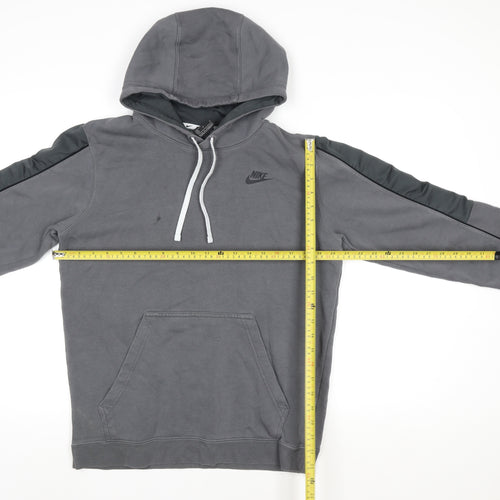 Nike Women's Grey Pullover Hoodie Medium Cotton Blend Logo Design