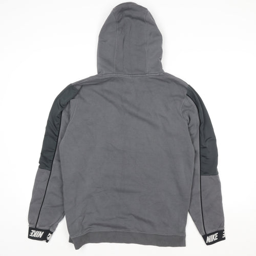 Nike Women's Grey Pullover Hoodie Medium Cotton Blend Logo Design