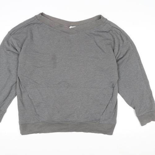 Fabletics Women Grey V-Neck Pullover Sweatshirt Size S