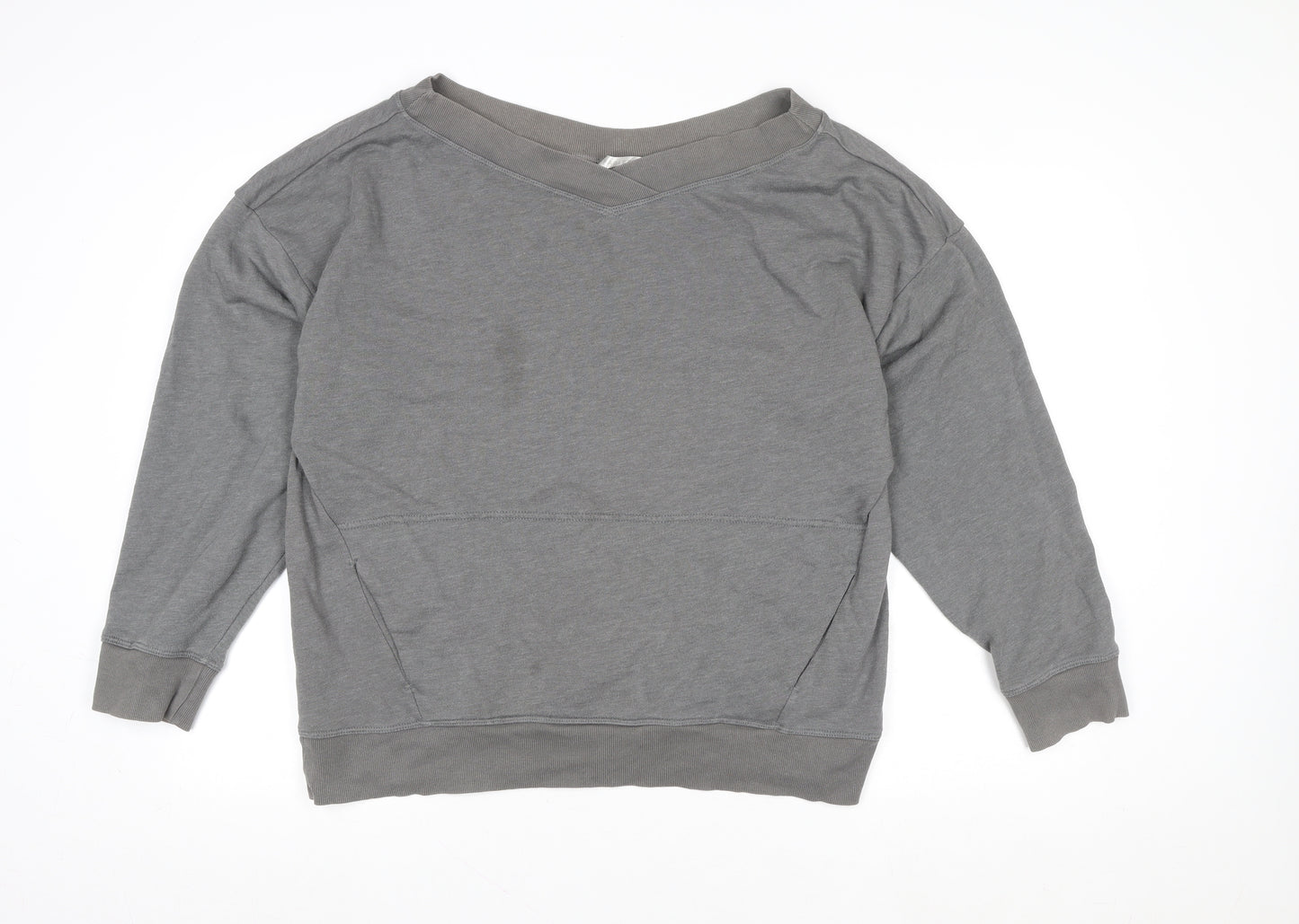 Fabletics Women Grey V-Neck Pullover Sweatshirt Size S