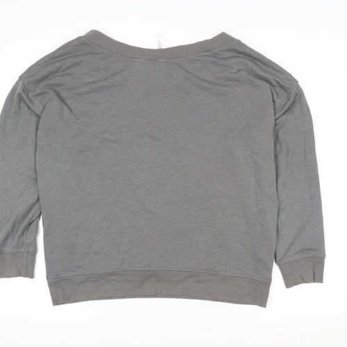 Fabletics Women Grey V-Neck Pullover Sweatshirt Size S
