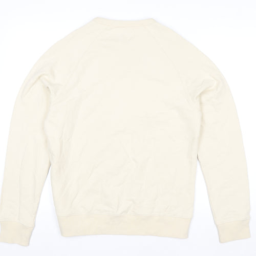 Marks and Spencer Women Beige Cotton Crew Neck Pullover Sweatshirt Size S