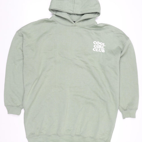 PrettyLittleThing Womens Green Size 12 Pullover Hoodie Cool Girl Club